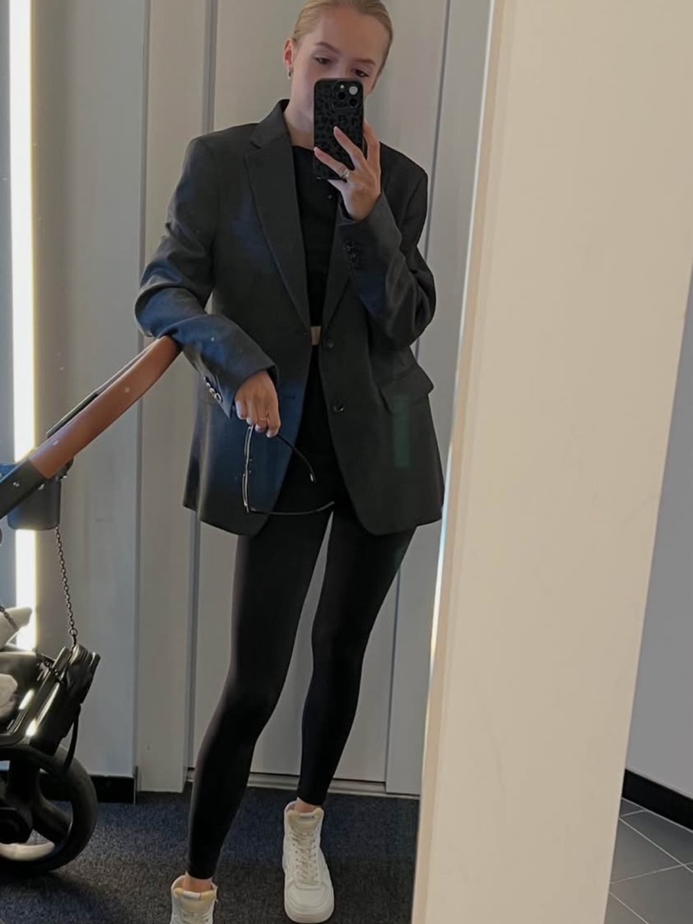 Classic grey Women's Blazer Jacket - Tailored Oversized Style